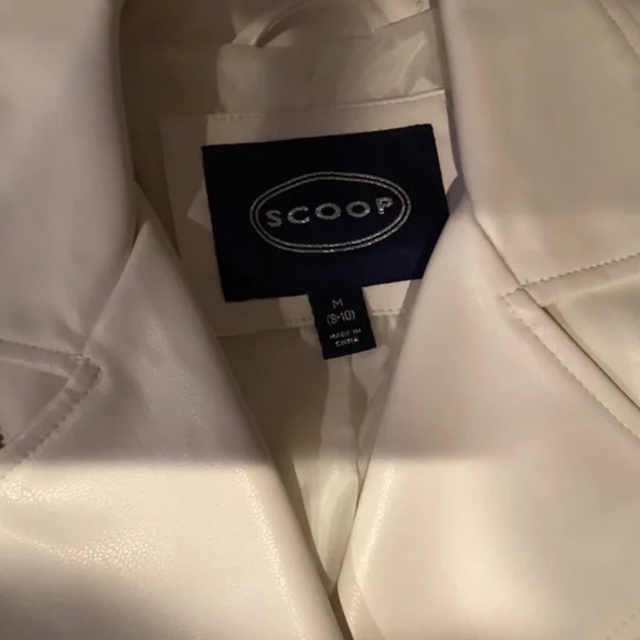 SCOOP Faux Leather Jacket, Size Medium, White - Picture 4 of 4